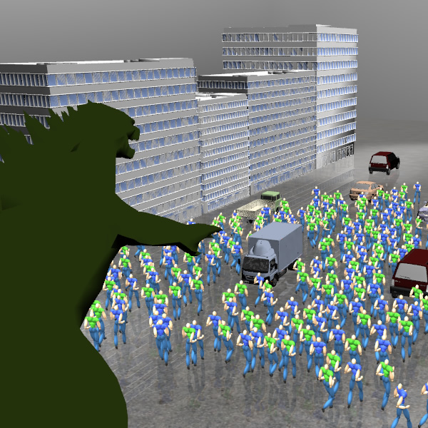 Coordinated Crowd Simulation with Topological Scene Analysis