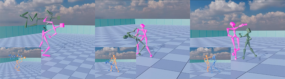 Two-Person Interaction Augmentation with Skeleton Priors