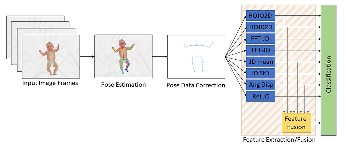 A Pose-Based Feature Fusion and Classification Framework for the Early Prediction of Cerebral Palsy in Infants